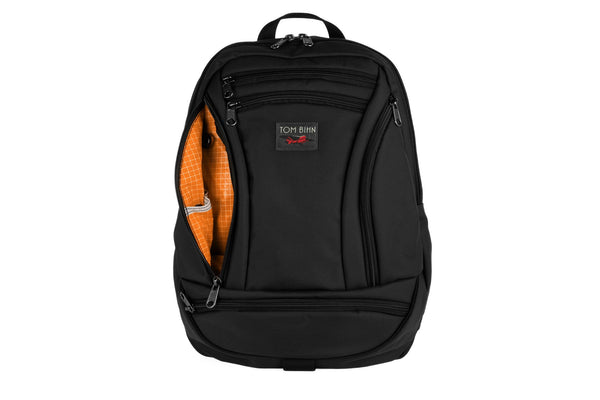 The Synapse 19 in Black Ballistic with Zest (orange with white grid) 200 Halcyon interior.